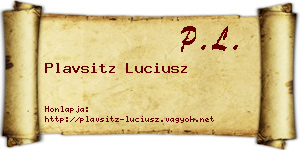 Plavsitz Luciusz névjegykártya